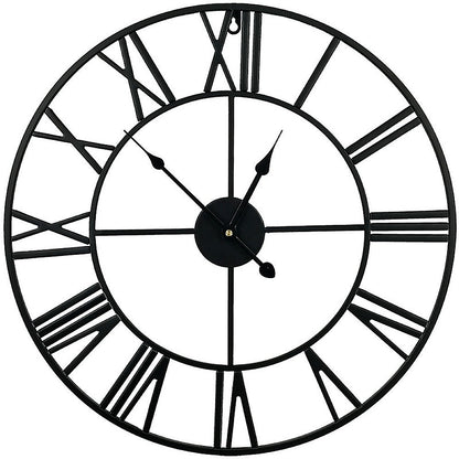 60cm Industrial Large Wall Clock Roman Numerals Style