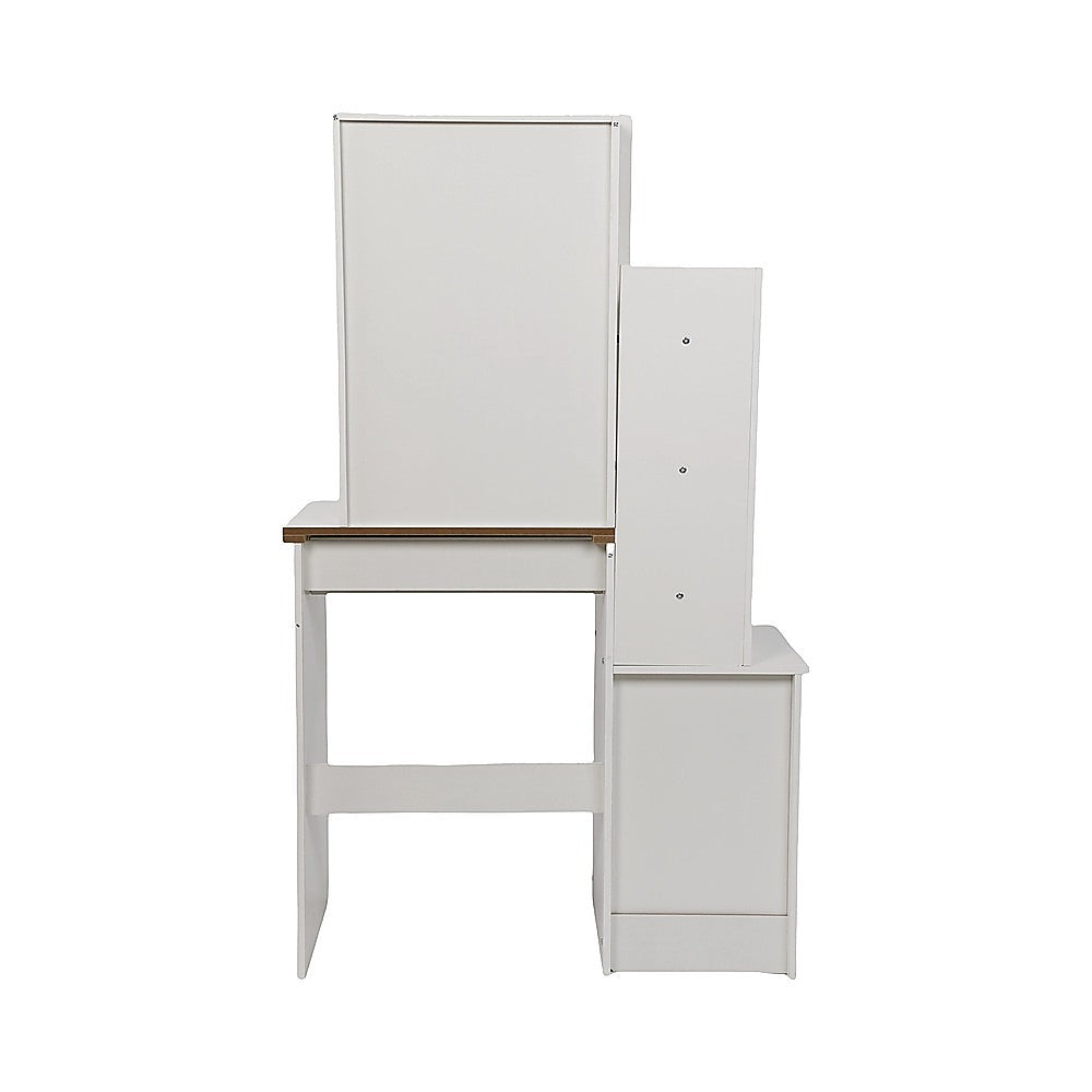 Elegant Dressing Table LED Makeup Mirror Stool Set Vanity Desk - White