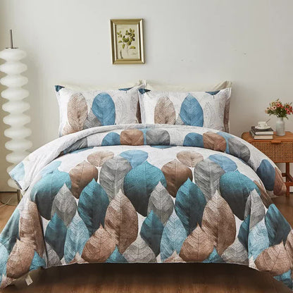 Classic Leaves Quilt Cover Set - 3 PC