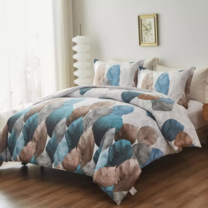 Classic Leaves Quilt Cover Set - 3PC
