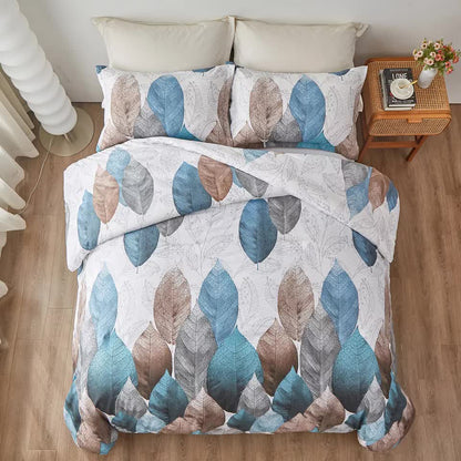 Classic Leaves Quilt Cover Set - 3PC