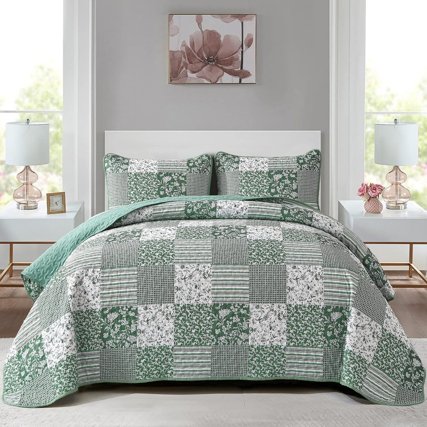 Delightful Quilted Coverlet - 3PC