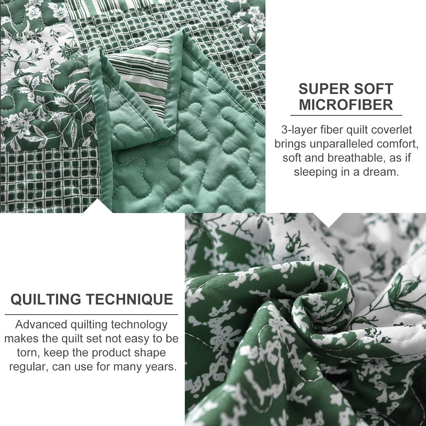 Delightful Quilted Coverlet - 3PC