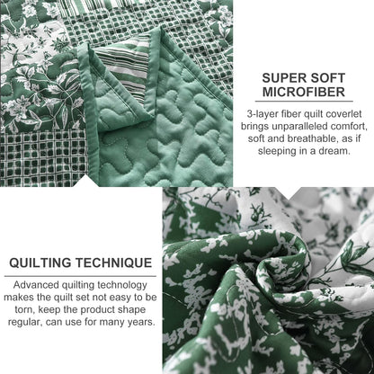 Delightful Quilted Coverlet - 3PC