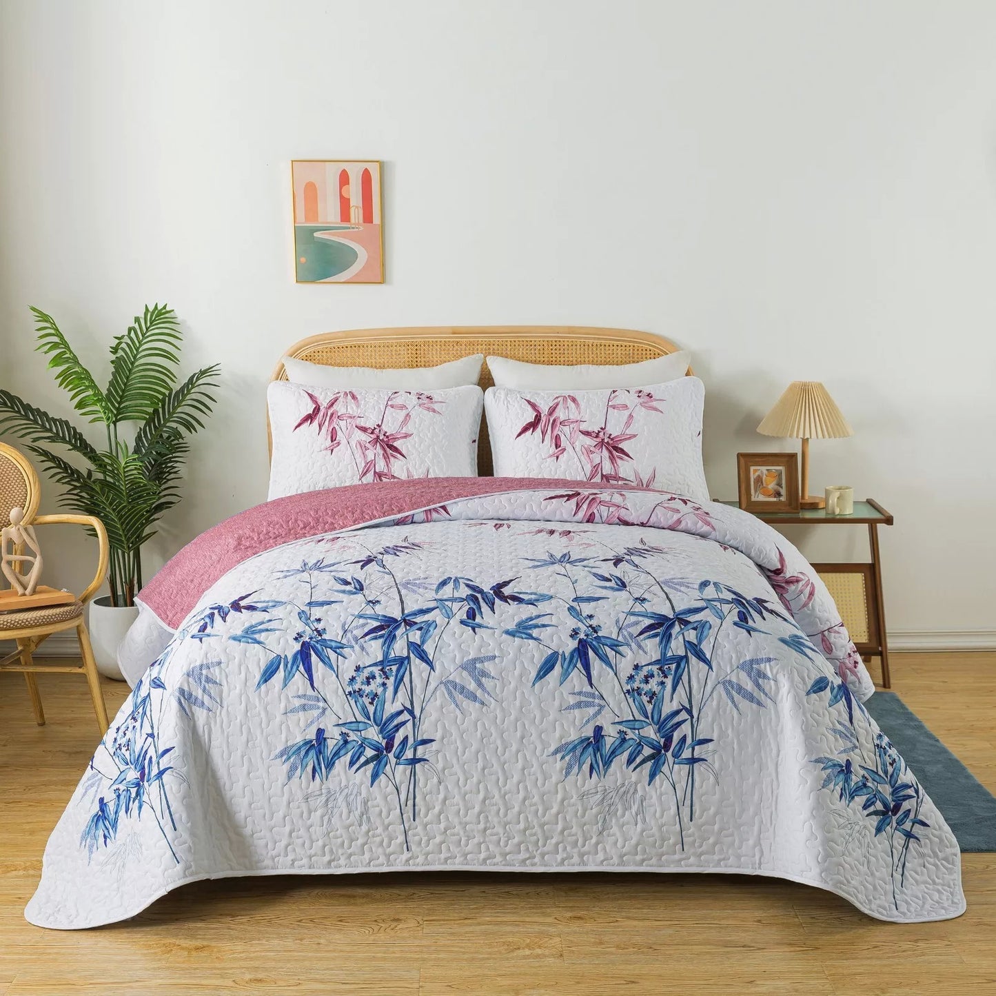 Floral Quilted Coverlet - 3PC