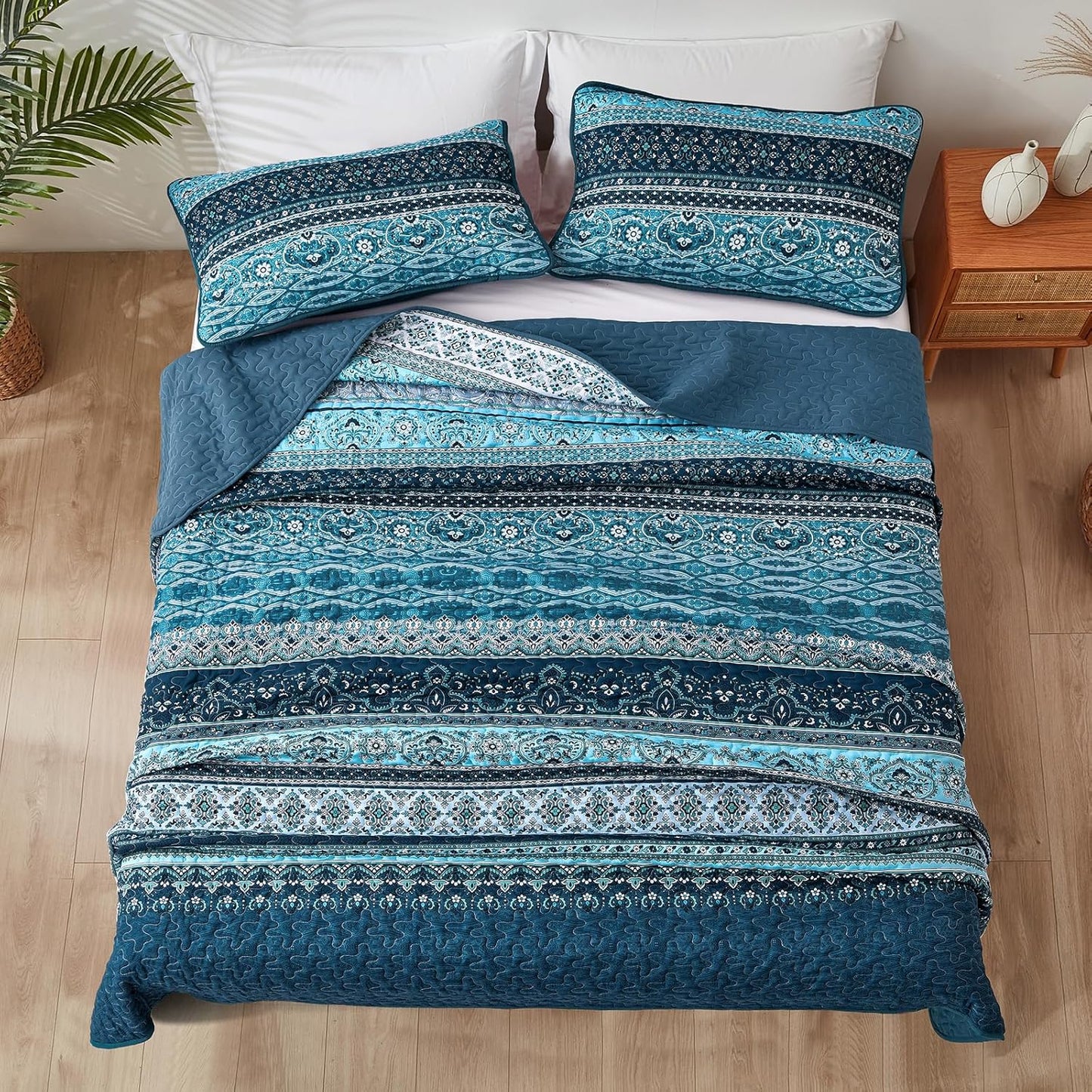 Opalescent Quilted Coverlet - 3PC