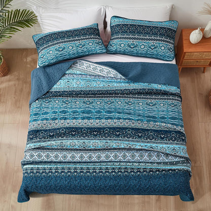 Opalescent Quilted Coverlet - 3PC