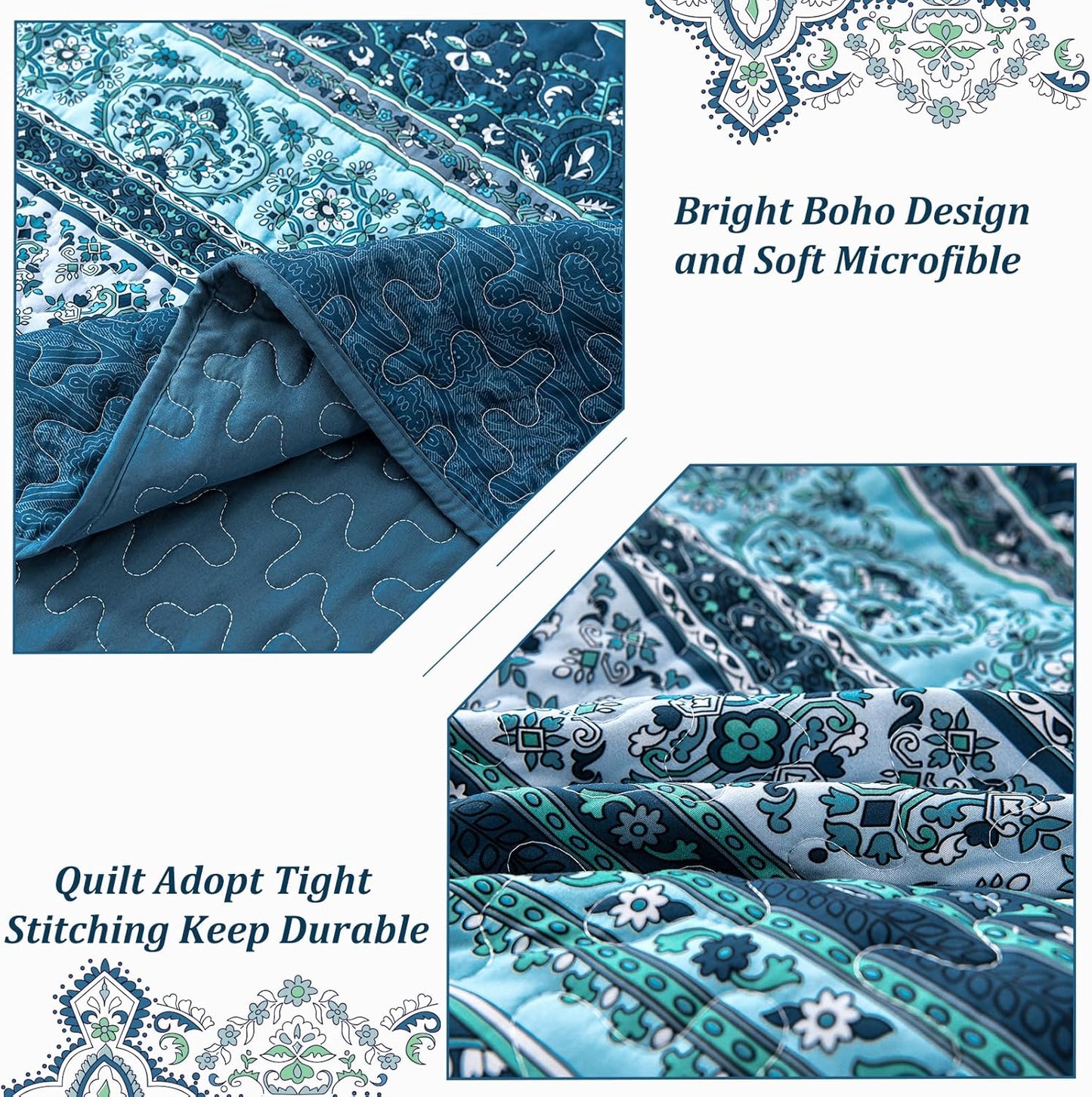 Opalescent Quilted Coverlet - 3PC
