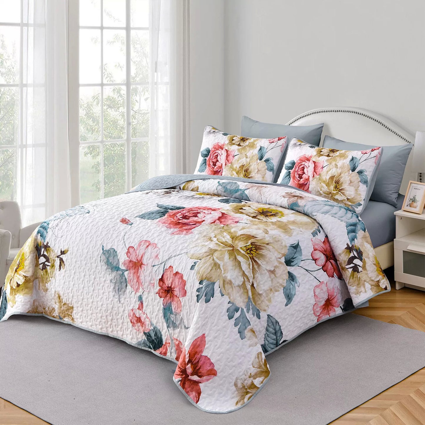 Vibrant Quilted Coverlet - 3PC