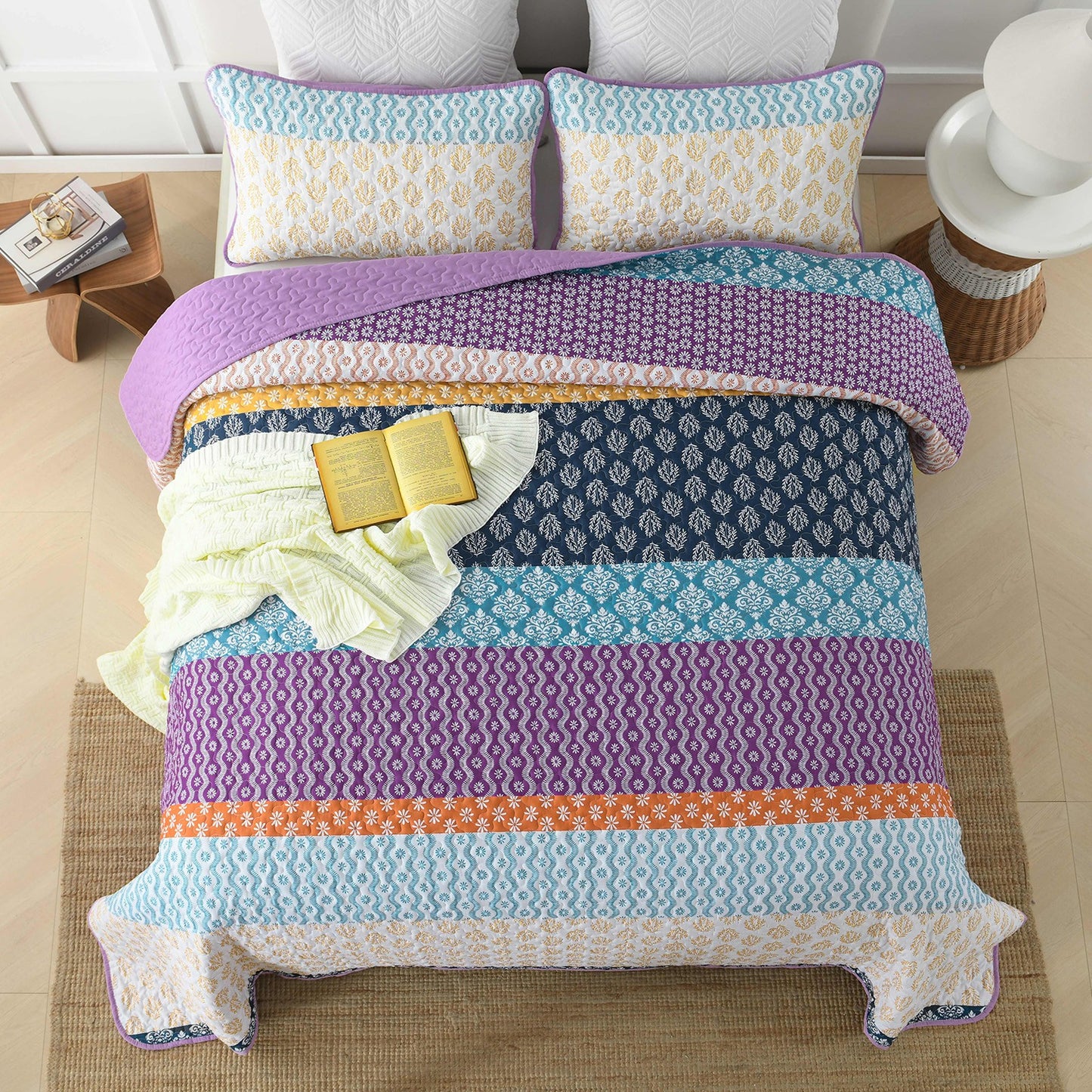 Quirky Quilted Coverlet - 3PC