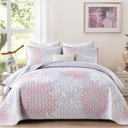 Patchwork Mosaic Quilted Coverlet - 3PC