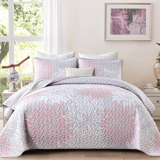 Patchwork Mosaic Quilted Coverlet - 3PC