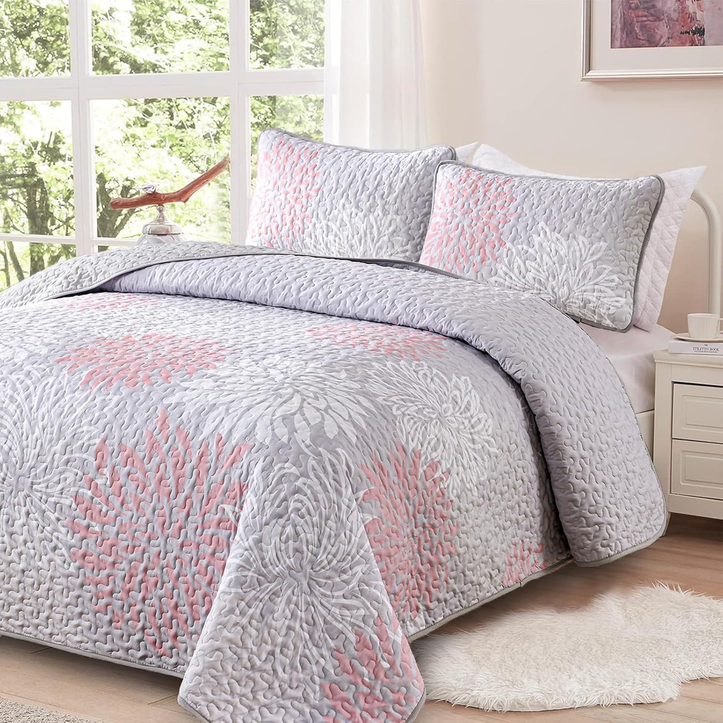 Patchwork Mosaic Quilted Coverlet - 3PC