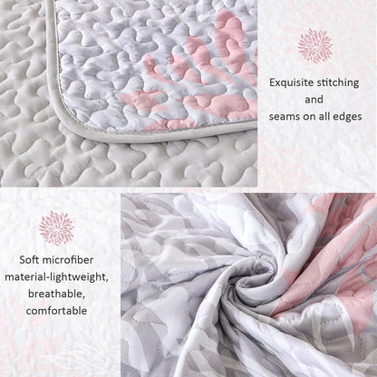 Patchwork Mosaic Quilted Coverlet - 3PC