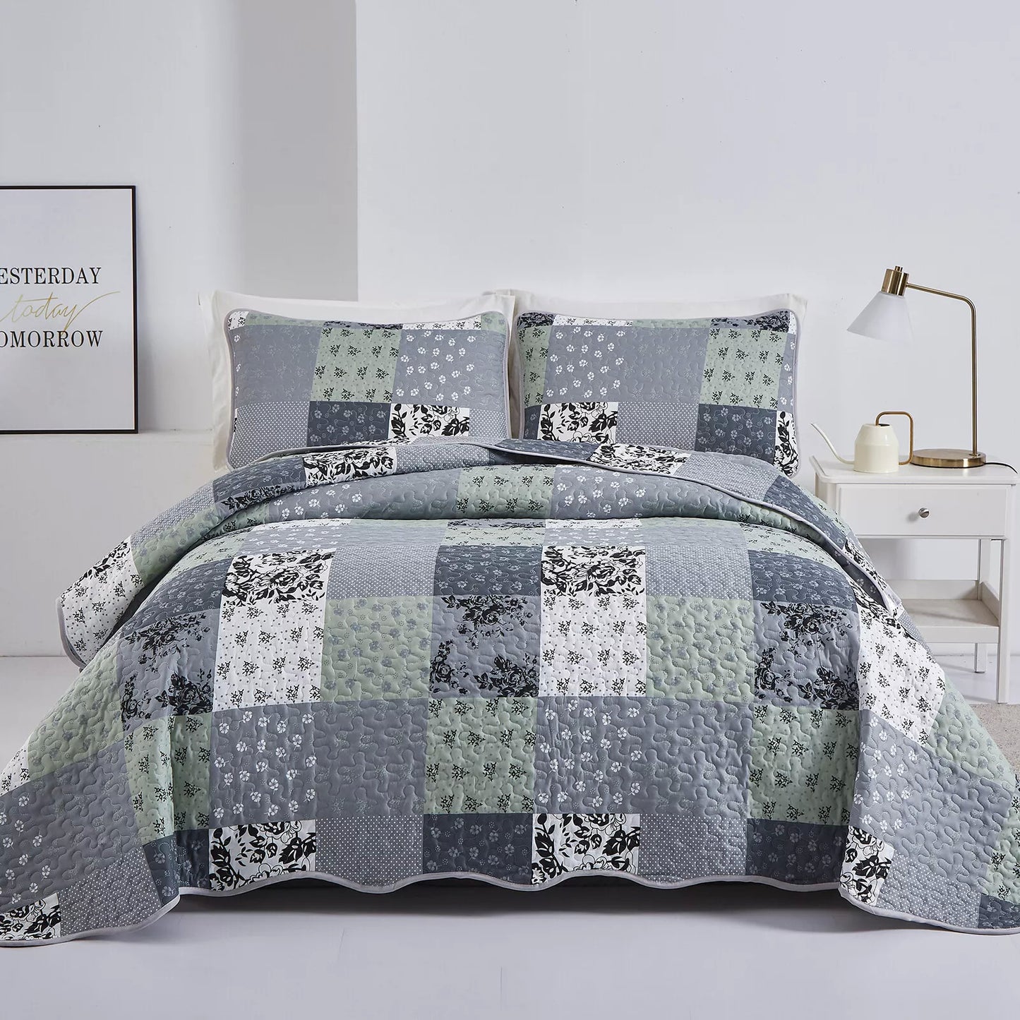 Vivacious Quilted Coverlet - 3PC