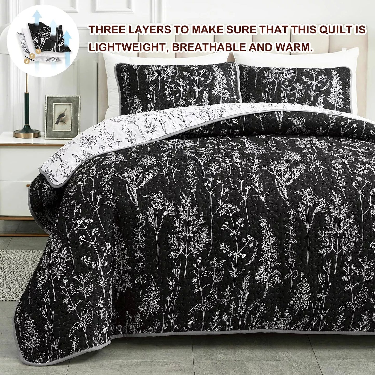 Cultured Quilted Coverlet - 3PC