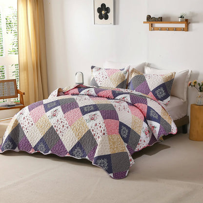 Intricate Quilted Coverlet- 3PC