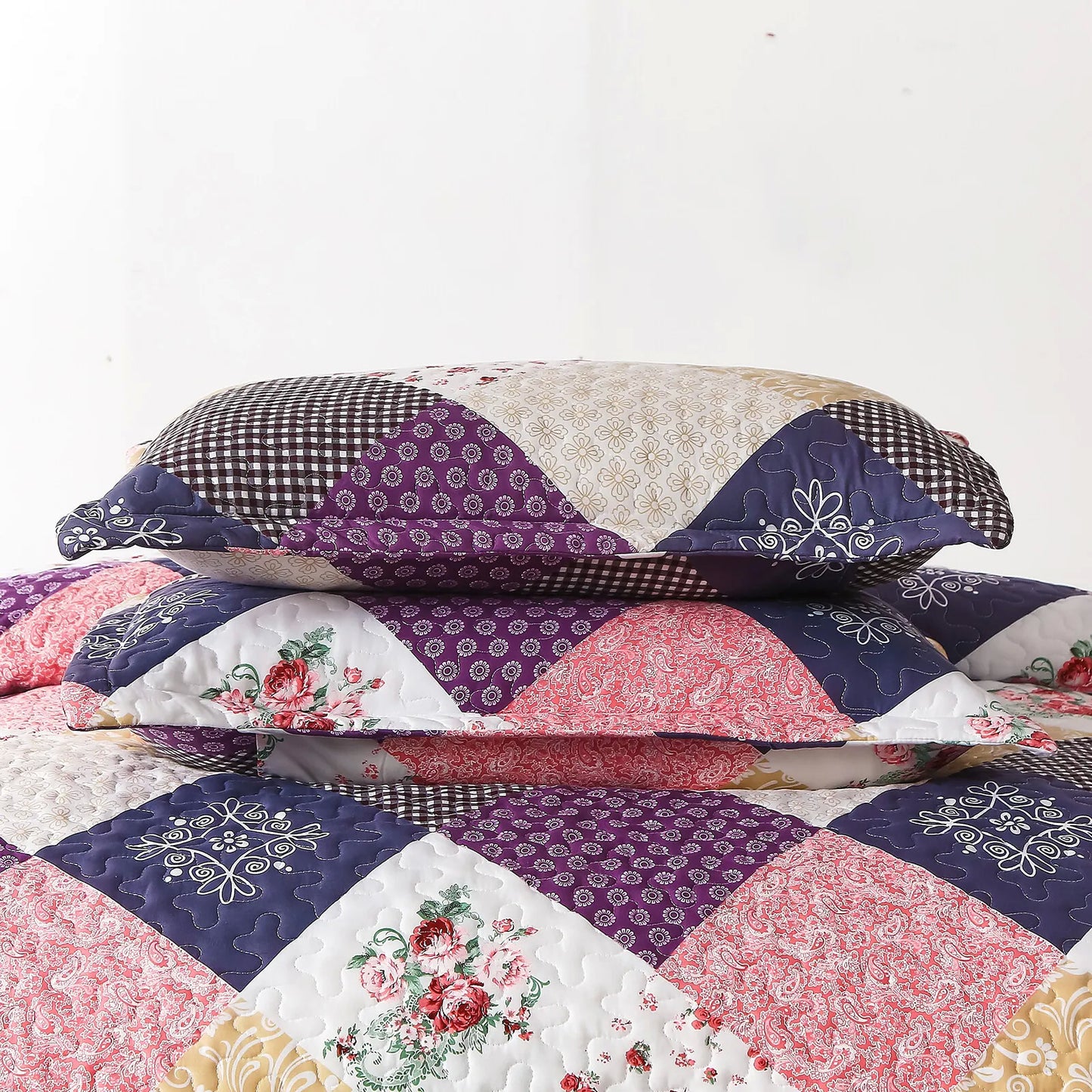 Intricate Quilted Coverlet- 3PC