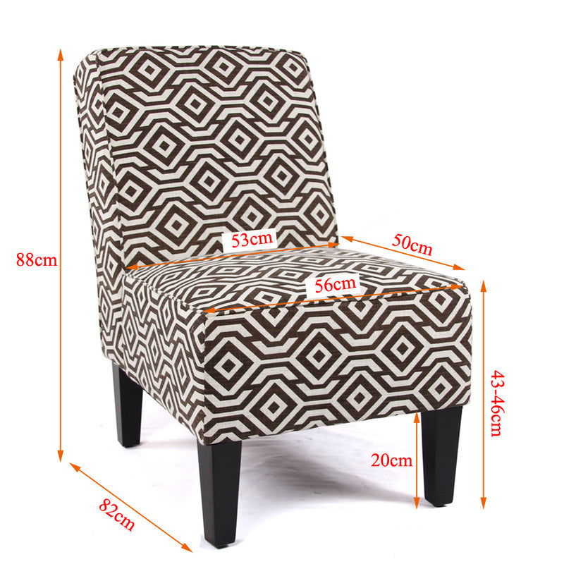 Ramie Cafe Lounge Couch - Brown Print