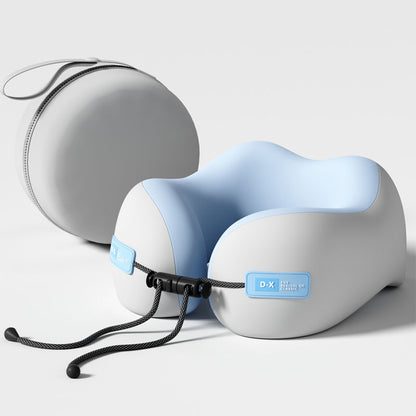 Ergonomic Memory Foam Travel Pillow – Blue & Grey