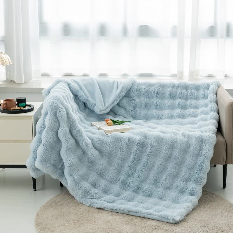 Toscana Plush Throw Blanket - Light Blue