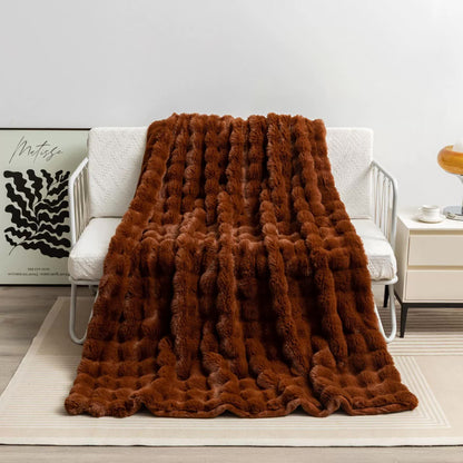 Toscana Plush Throw Blanket - Dark Brown