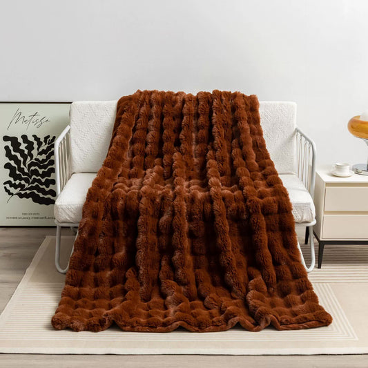 Toscana Plush Throw Blanket - Dark Brown