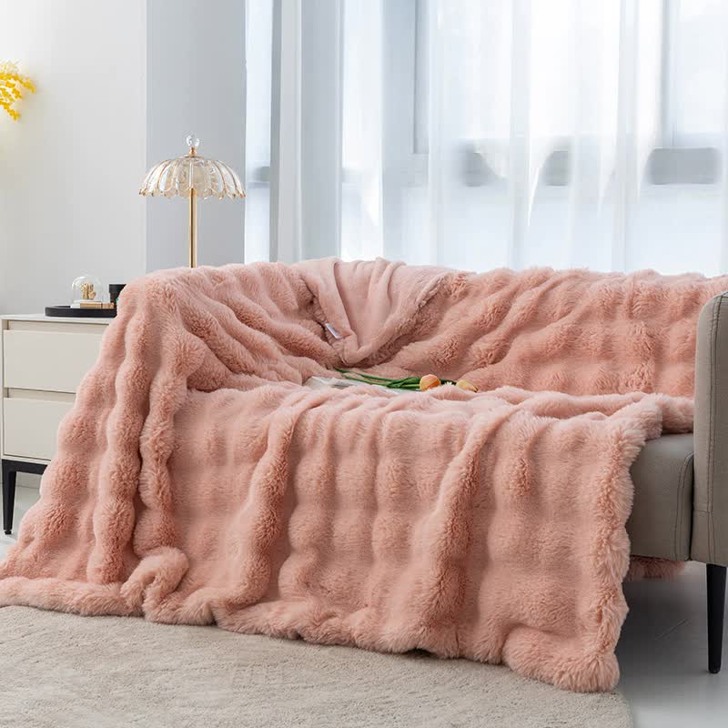 Toscana Plush Throw Blanket - Pink (Large)