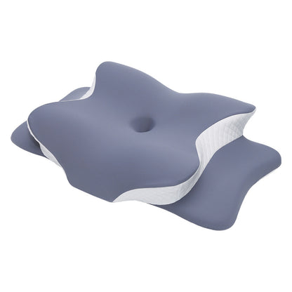 Ergonomic Butterfly Memory Foam Pillow - Blue & White