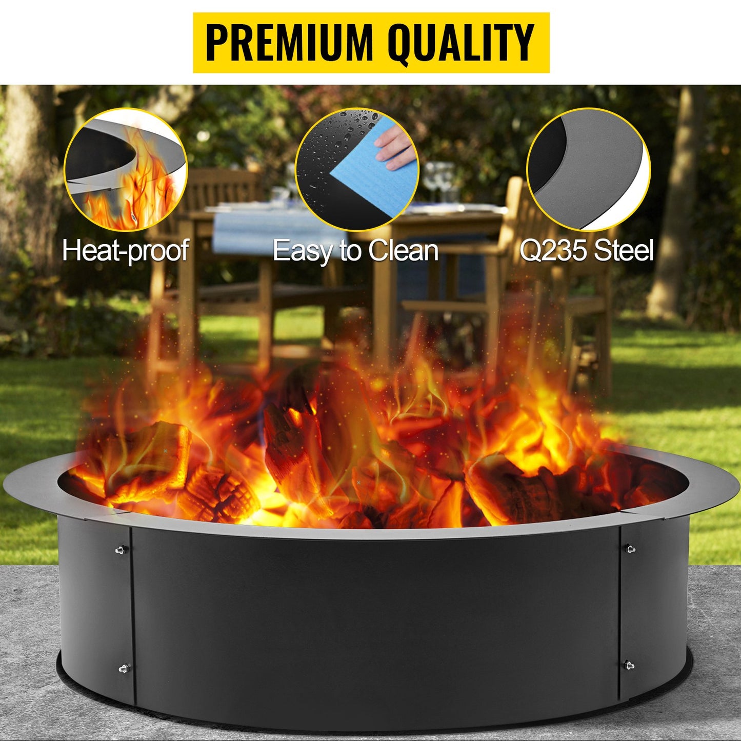 Outdoor Fire Pit Ring - 106cm