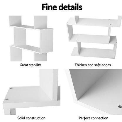 Rio King Single Bed Frame and Bookshelf - White