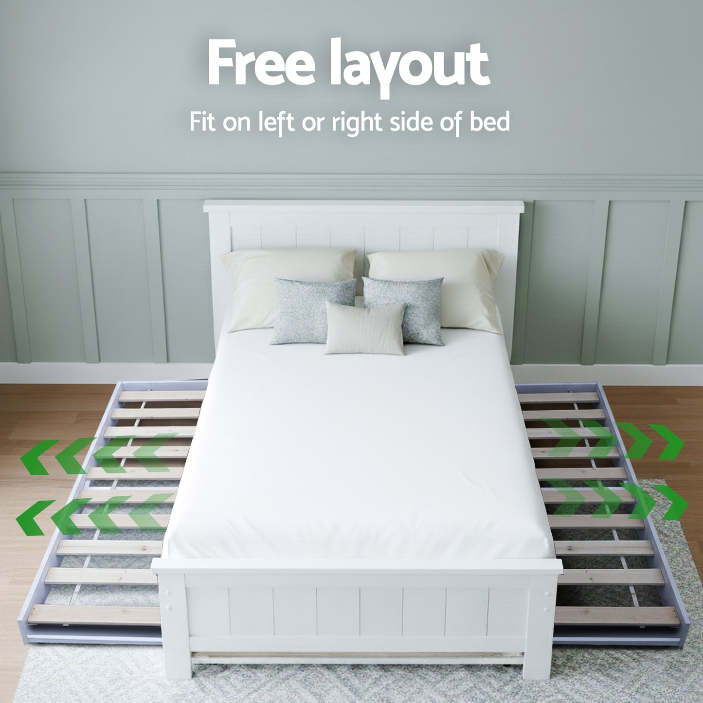 Elvis King Single Bed Frame and Pepe Bedside Table - White