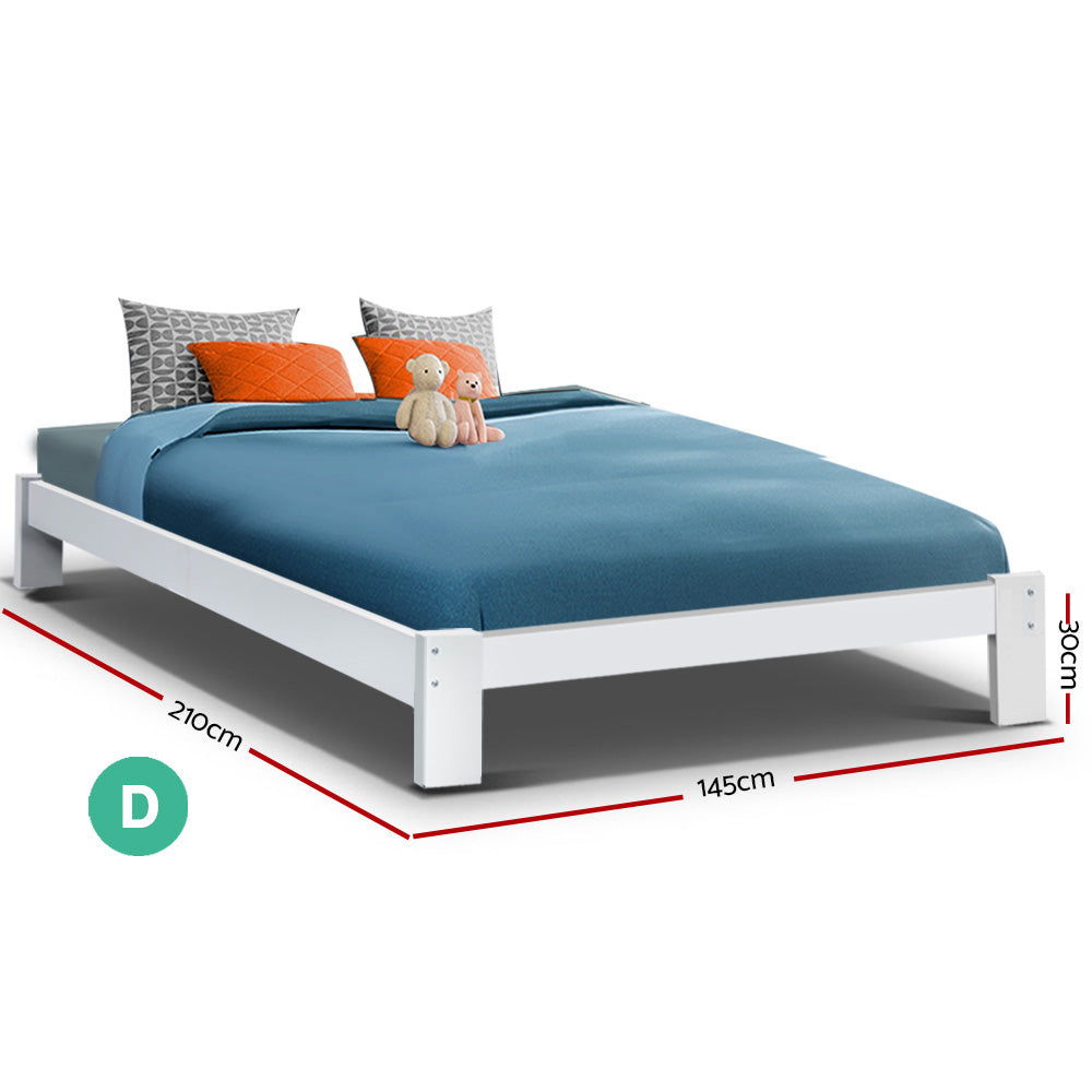 Jade Double Bed Frame - White