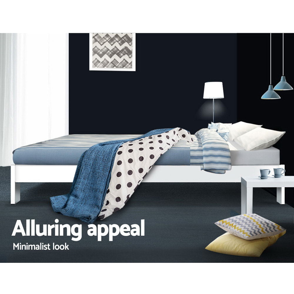 Jade Double Bed Frame - White