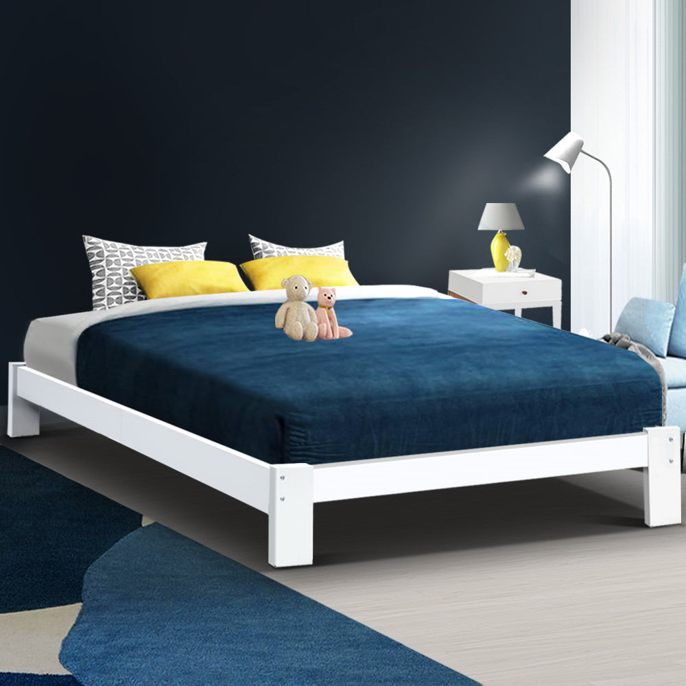 Jade Double Bed Frame - White