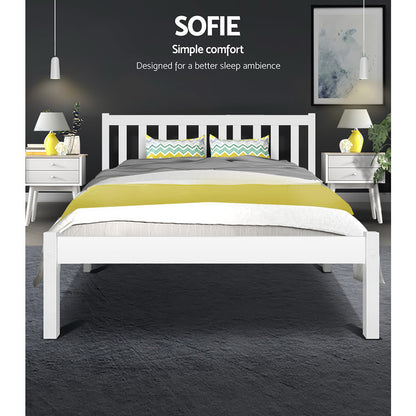 Sofie Double Bed Frame - White