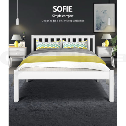 Sofie Queen Bed Frame - White