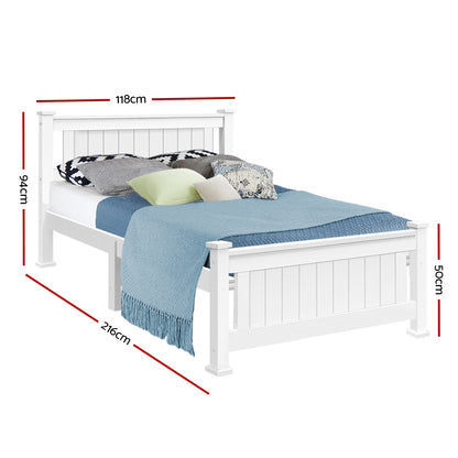 Rio King Single Bed Frame - White