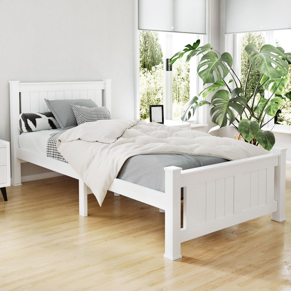 Rio Single Bed Frame - White
