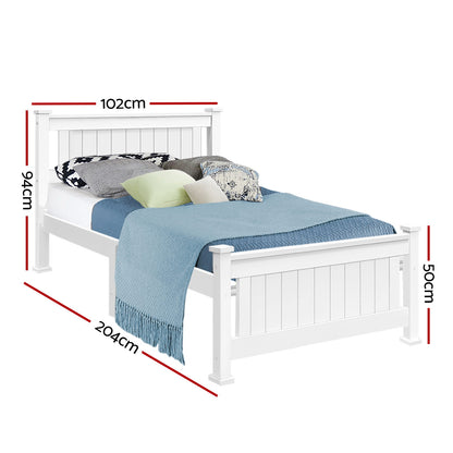 Rio Single Bed Frame - White
