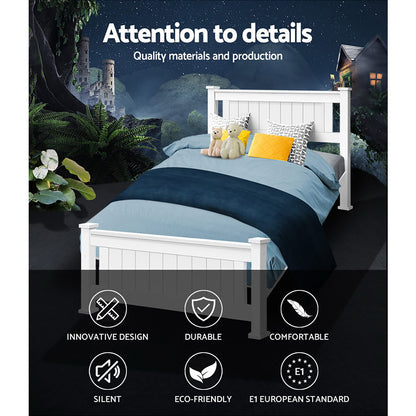 Rio Single Bed Frame - White