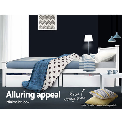 Rio Single Bed Frame - White