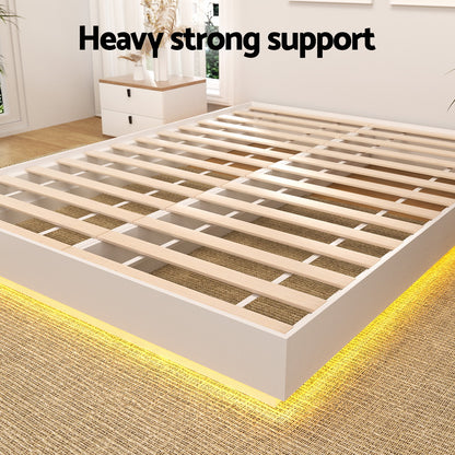 Dayglow Double LED Bed Frame - Pine