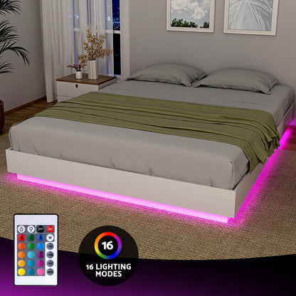 Dayglow Queen LED Bed Frame - Pine