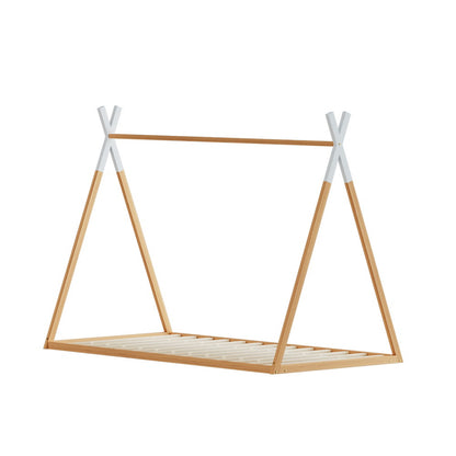 Enid Wooden Kids House Bed Frame - Oak