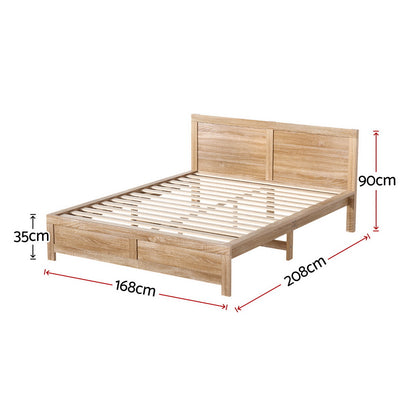 Oatmeal Queen Bed Frame - Acacia Wood
