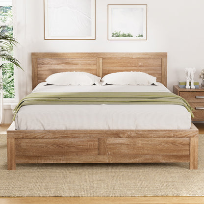 Oatmeal Queen Bed Frame - Acacia Wood
