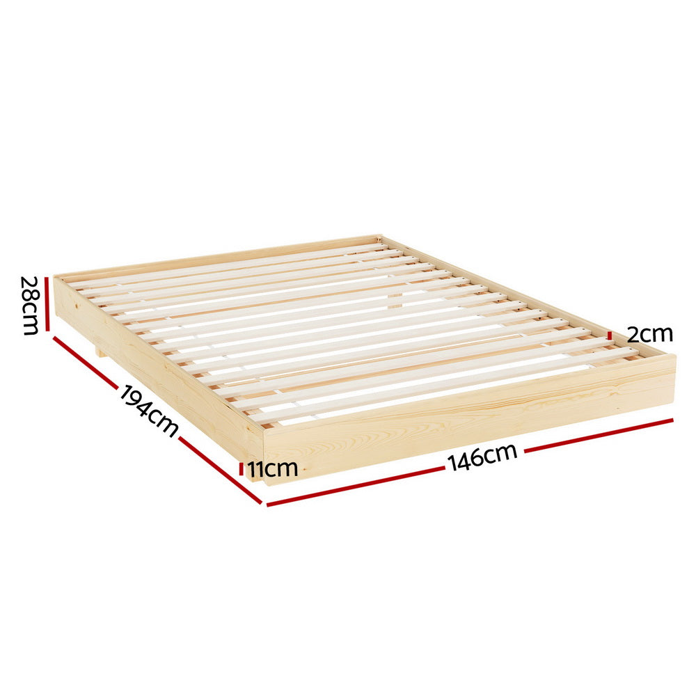 Odin Double LED Bed Frame - Timber