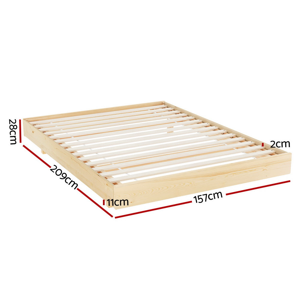 Odin Queen LED Bed Frame - Timber