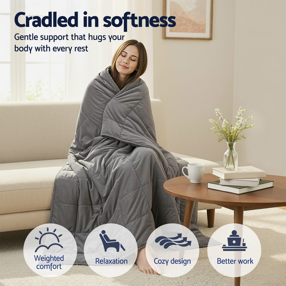 Weighted Blanket 11KG - Grey Sherpa